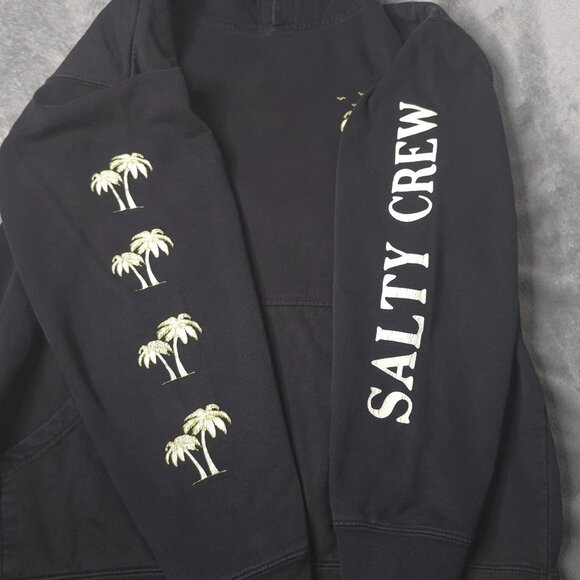 Salty Crew Mens Pullover Hoodie L Palm Tree Ocean Graphics Imperfect - Picture 4 of 7